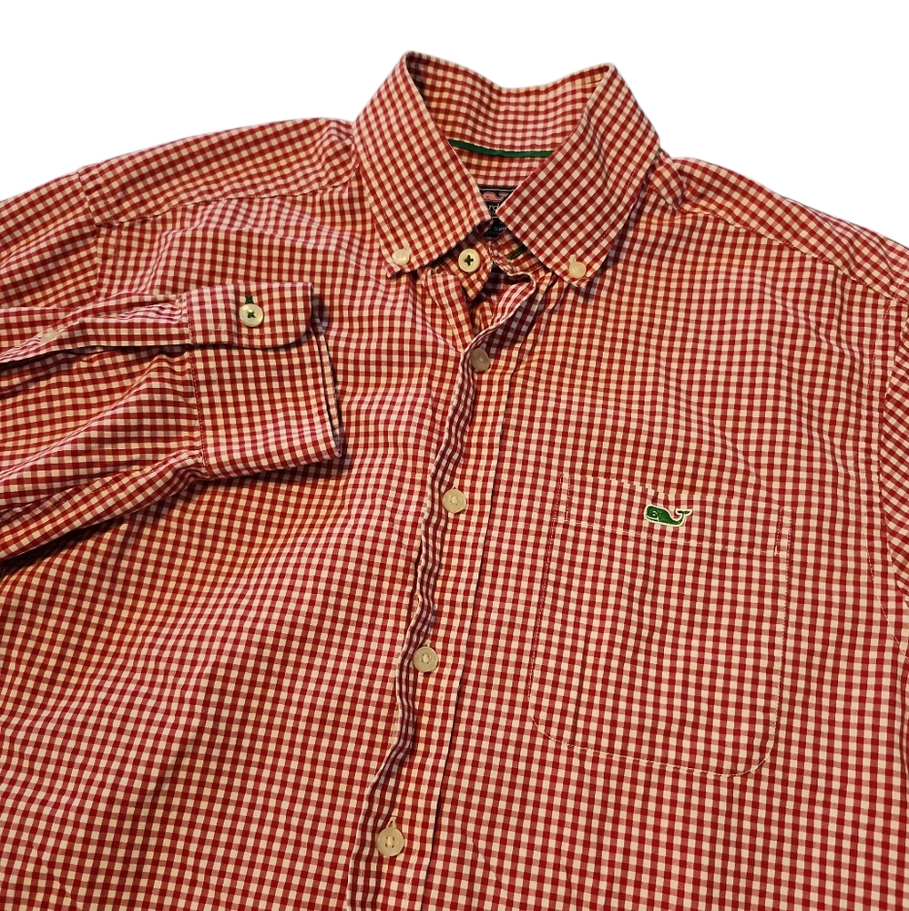 Men's Vineyard‎ Vines Tucker Shirt Red & White Gingham Size Small